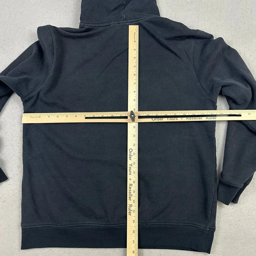 True Religion Hoodie Men Large Black Pullover Box Logo Graphic Sweatshirt L